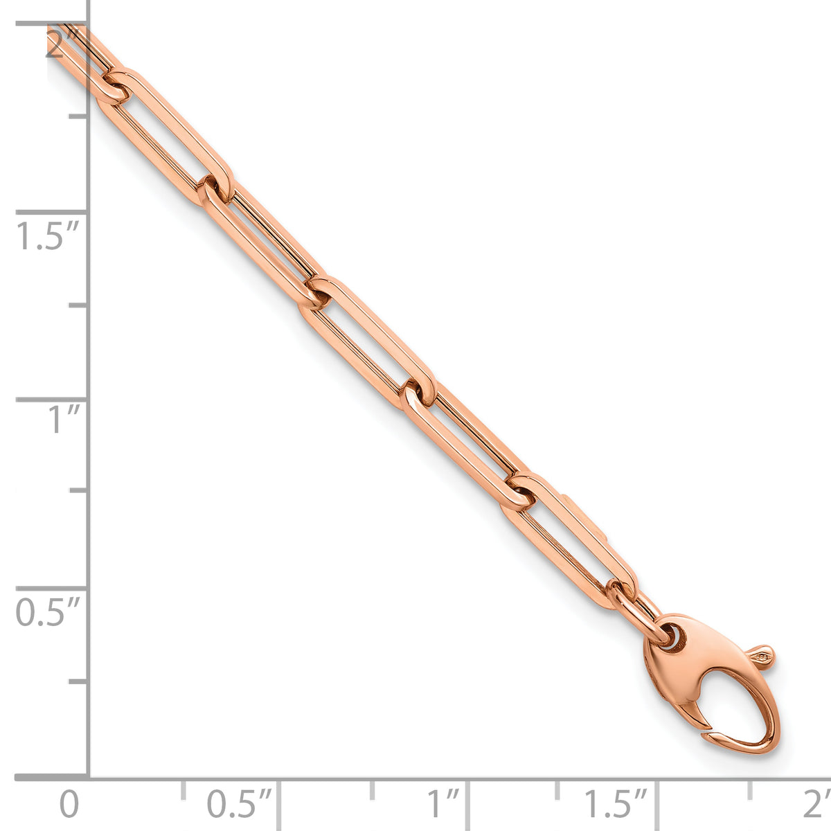 HERCO Gold Flat Paperclip Bracelet - 14k Rose Gold / 7.5 in