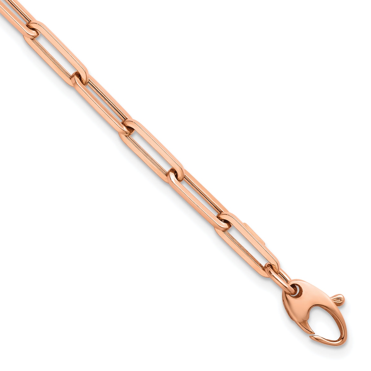 HERCO Gold Flat Paperclip Bracelet - 14k Rose Gold / 7.5 in