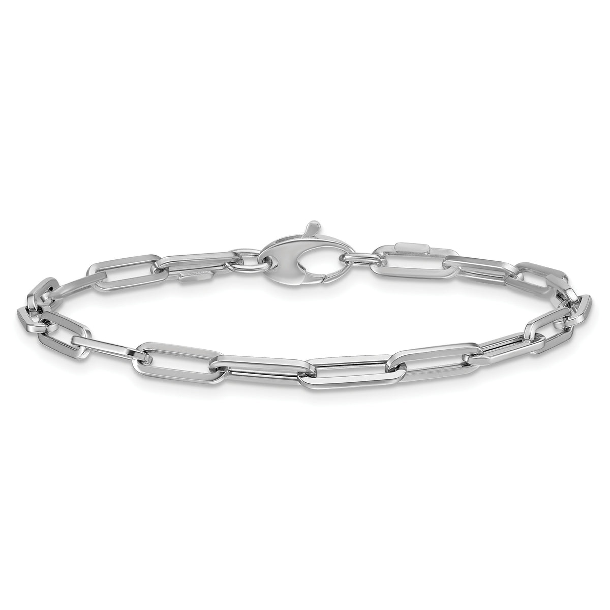 HERCO Gold Flat Paperclip Bracelet - 14k White Gold / 7.5 in