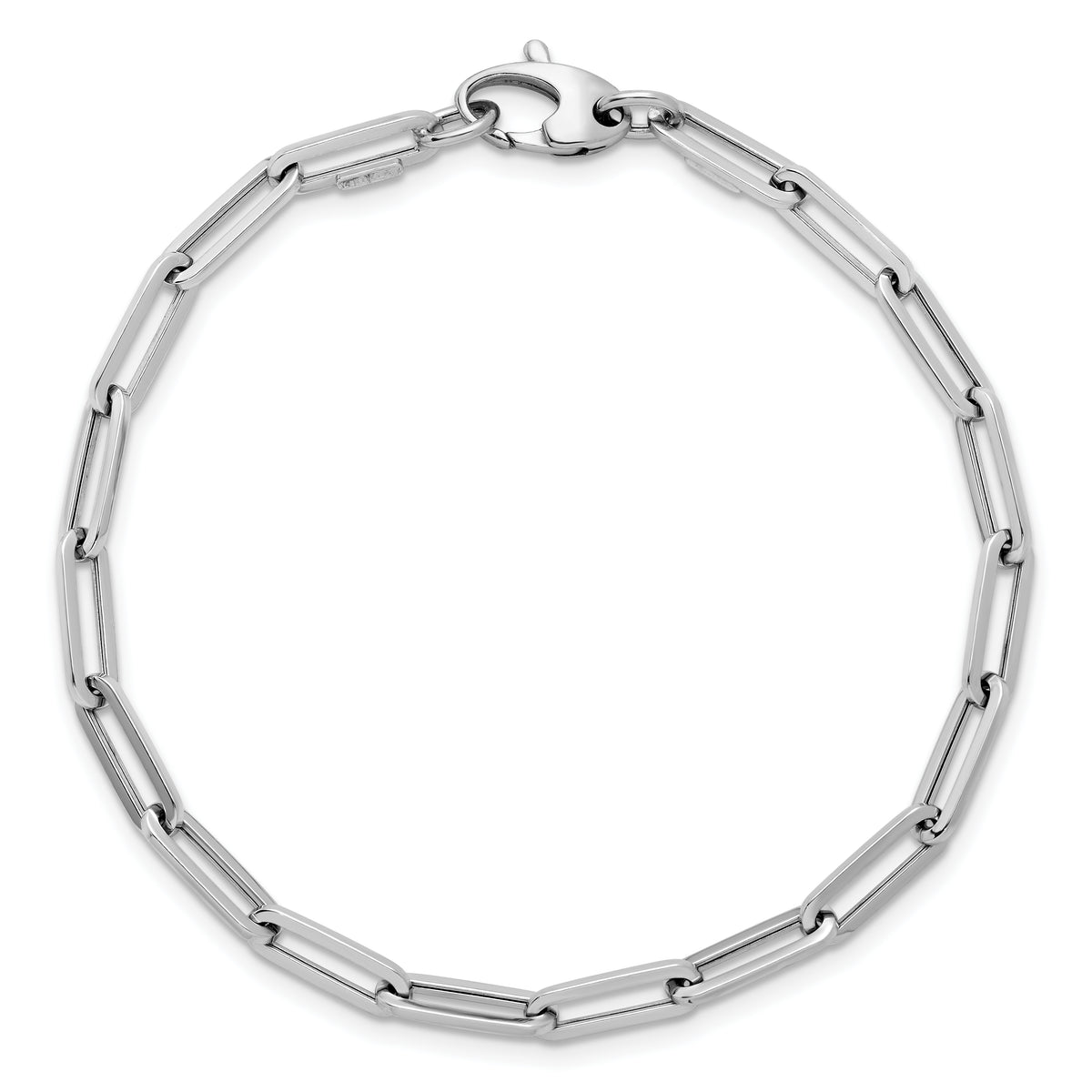 HERCO Gold Flat Paperclip Bracelet - 14k White Gold / 7.5 in