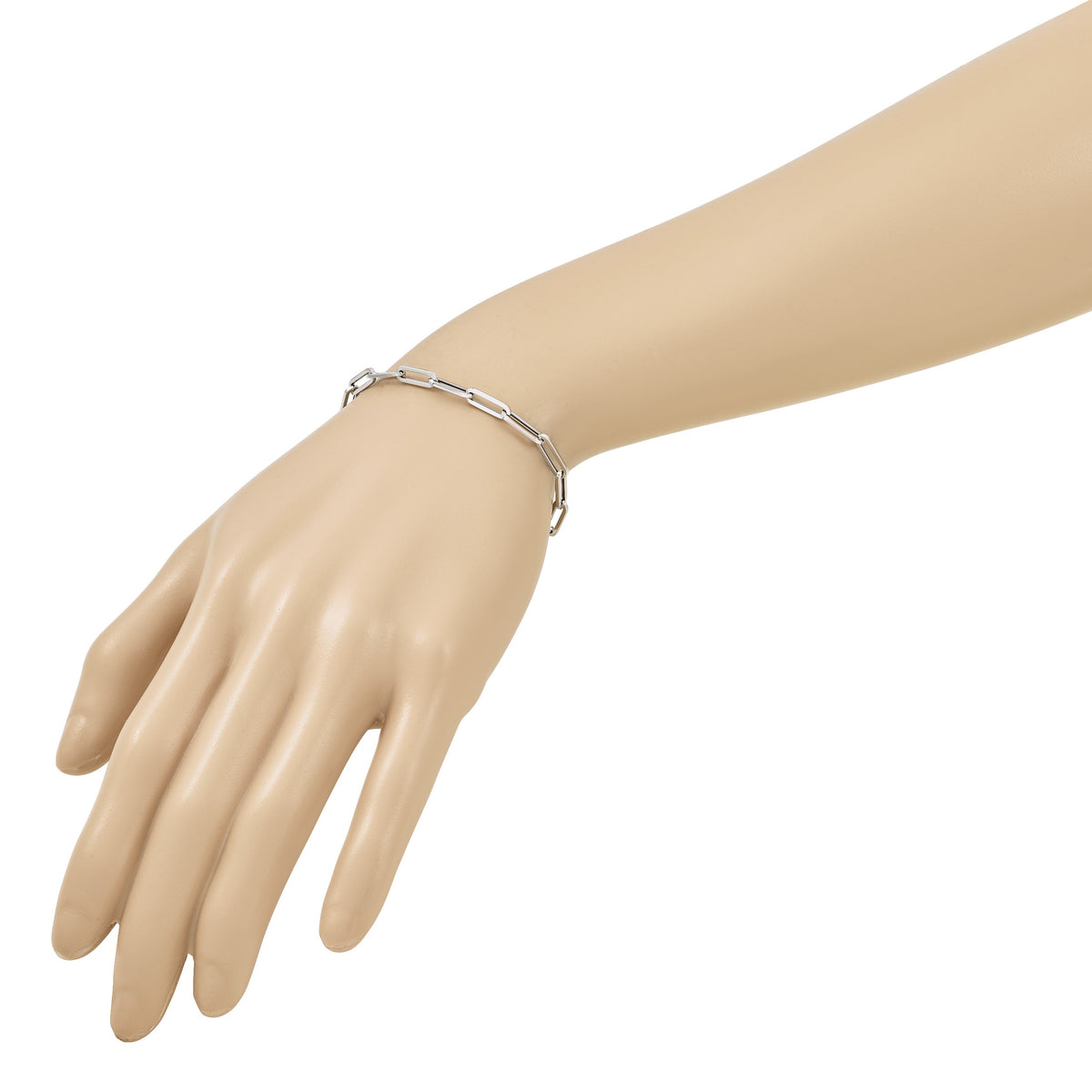 HERCO Gold Flat Paperclip Bracelet - 14k White Gold / 7.5 in