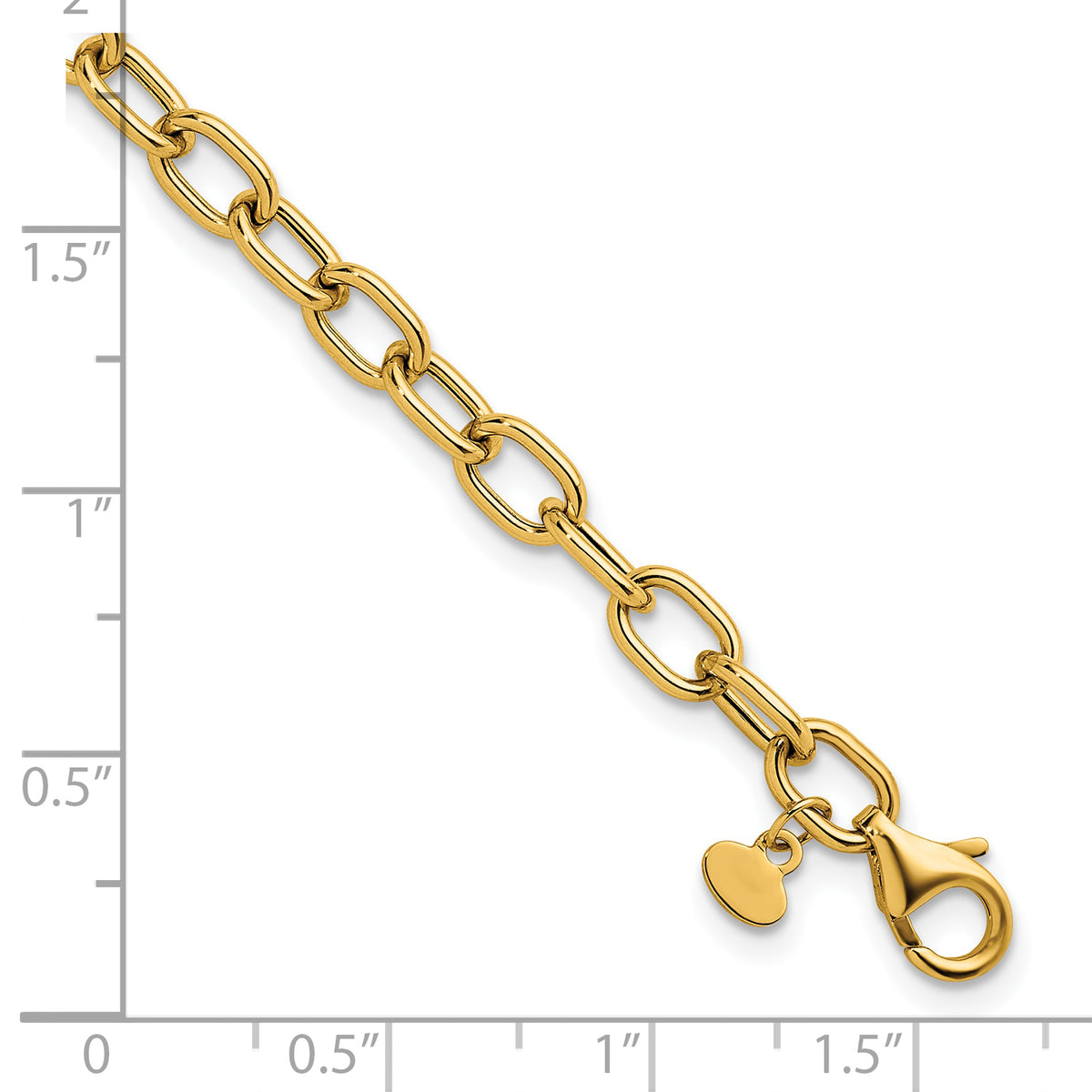 Herco 14K Polished 5.2mm Open Link Cable 7.5 inch Bracelet