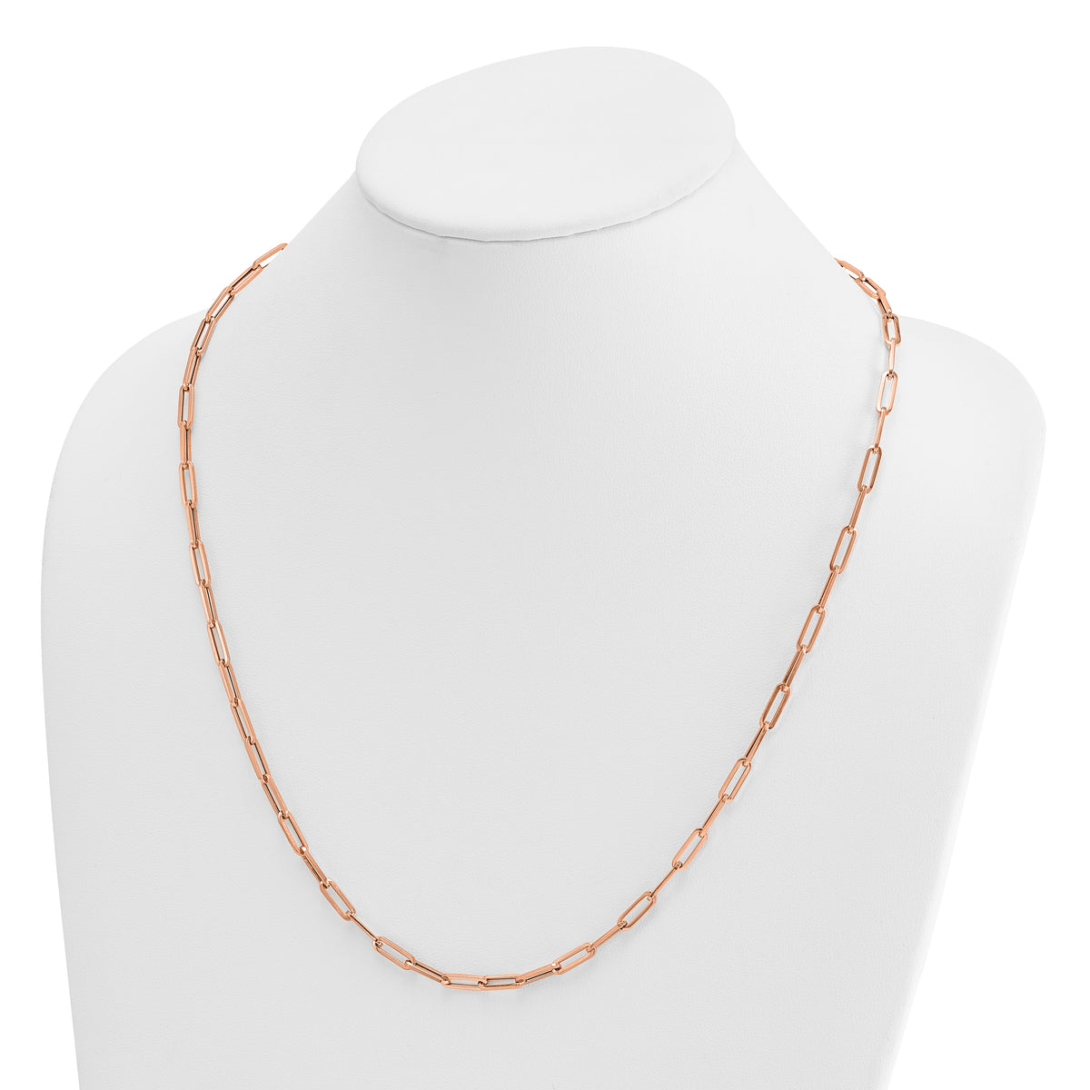 HERCO Gold 4.0mm Flat Paperclip Necklace - 14k Rose Gold / 24 in