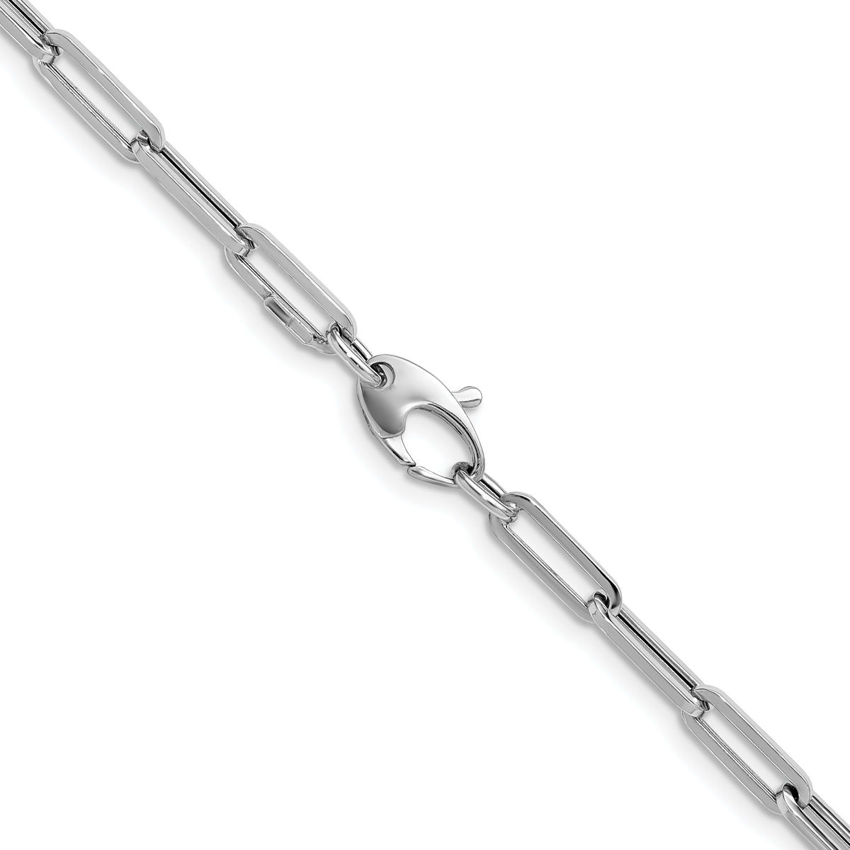 HERCO Gold 4.0mm Flat Paperclip Necklace - 14k White Gold / 16 in