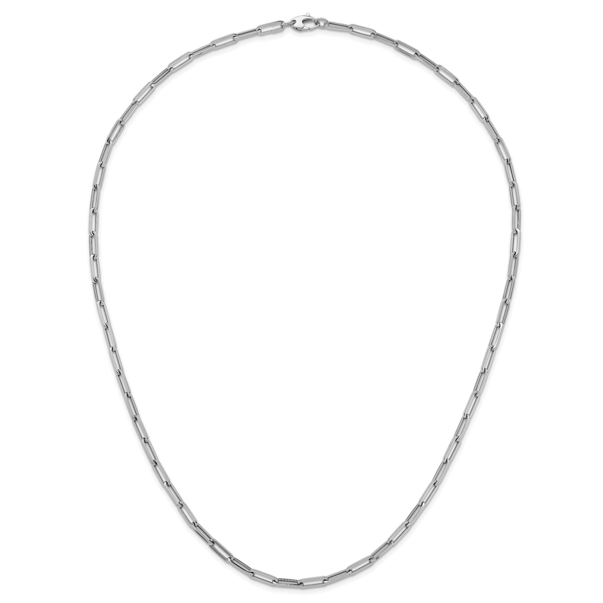 HERCO Gold 4.0mm Flat Paperclip Necklace - 14k White Gold / 24 in