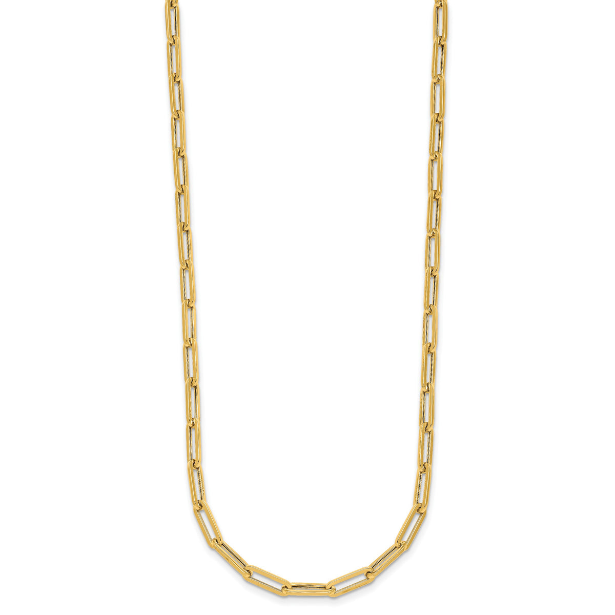 HERCO Gold 4.0mm Flat Paperclip Necklace - 18k Yellow Gold / 16 in