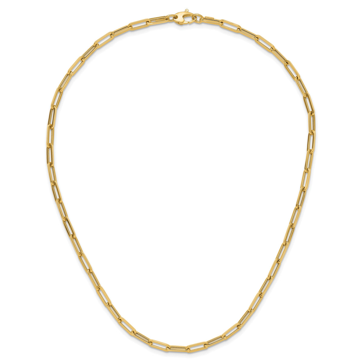 HERCO Gold 4.0mm Flat Paperclip Necklace - 18k Yellow Gold / 16 in