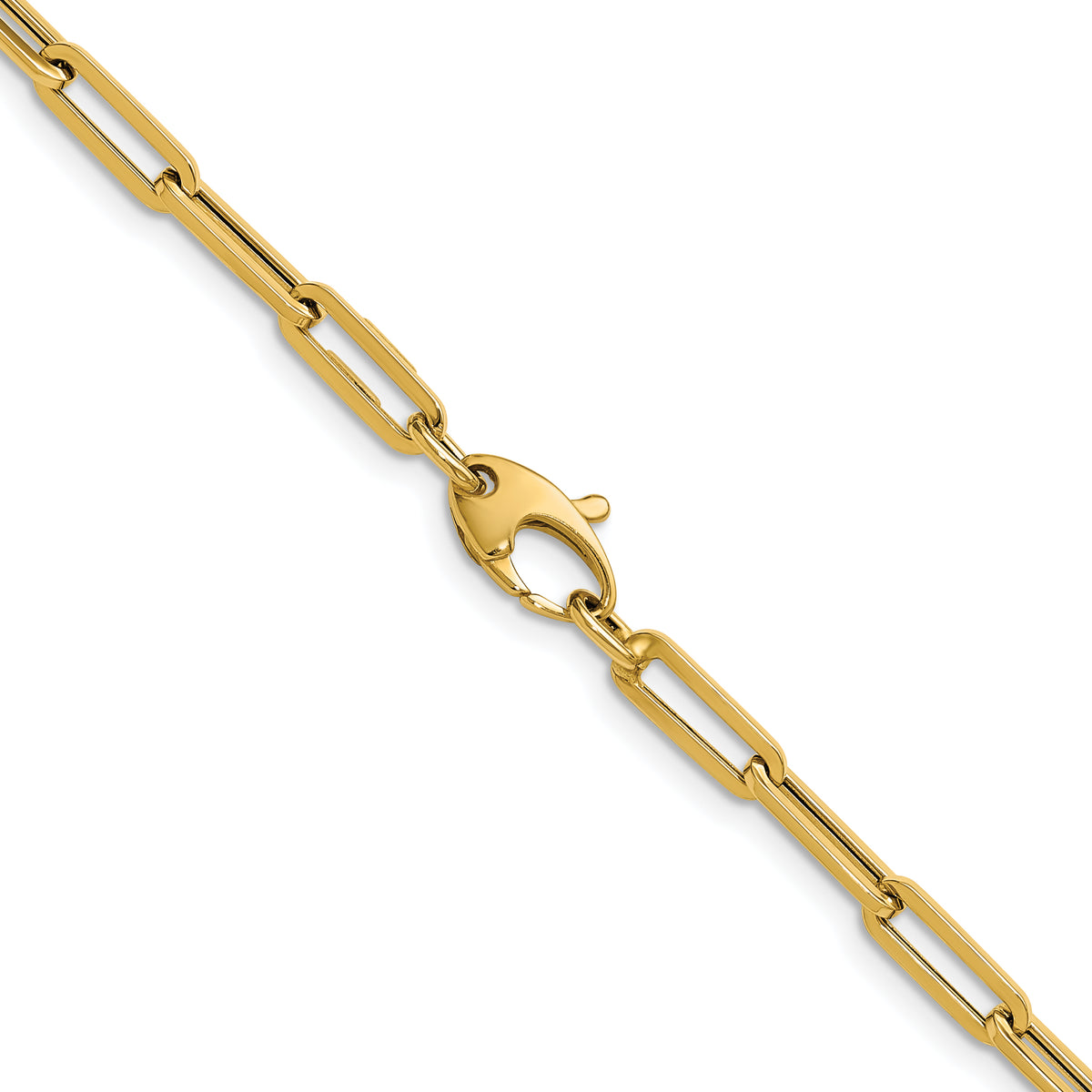 HERCO Gold 4.0mm Flat Paperclip Necklace - 14k Yellow Gold / 20 in