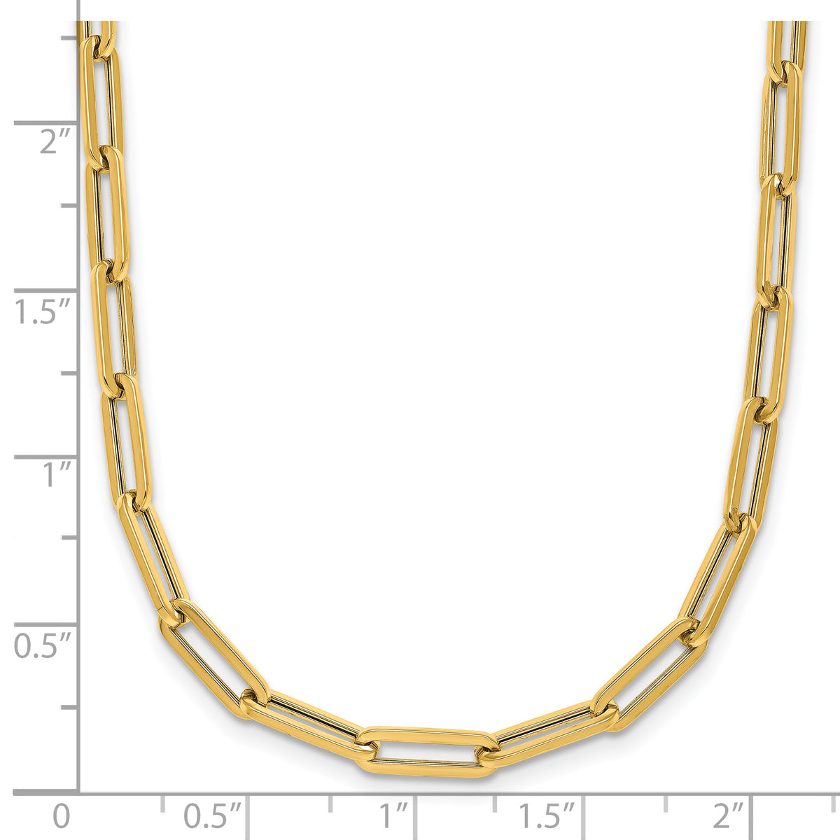 HERCO Gold 4.0mm Flat Paperclip Necklace - 14k Yellow Gold / 34 in