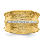 Herco 14K with White Rhodium Polished and Textured Diamond Ring