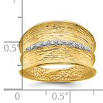 Herco 14K with White Rhodium Polished and Textured Diamond Ring