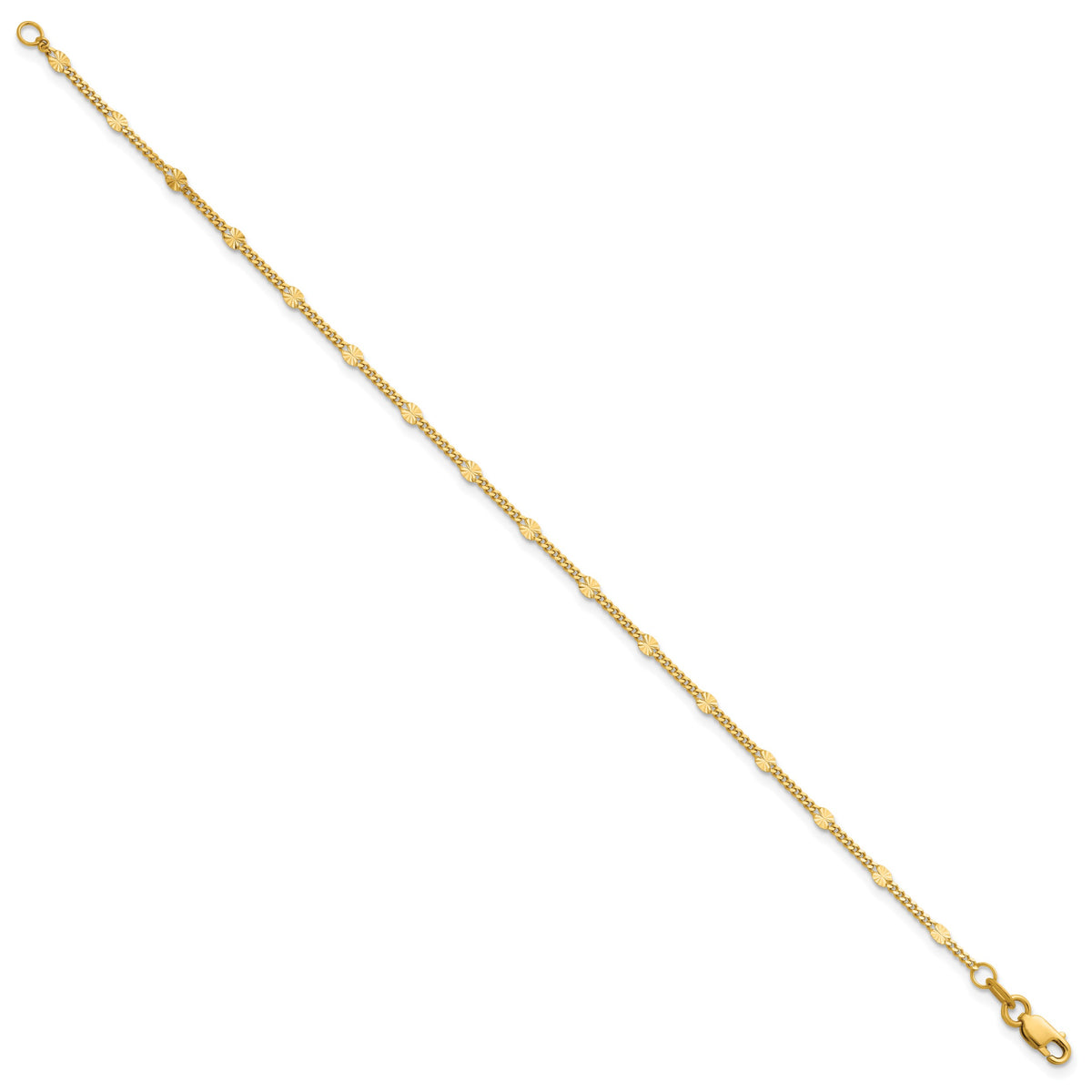 Herco Gold Diamond-Cut Fancy Link Chain Bracelet