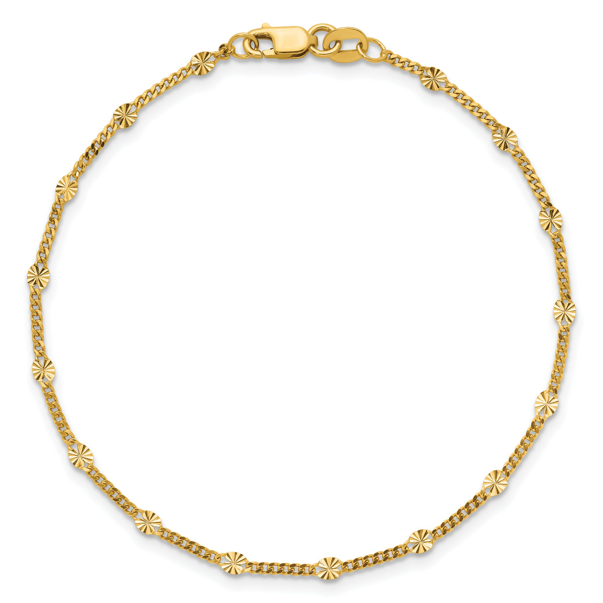 Herco Gold Diamond-Cut Fancy Link Chain Bracelet