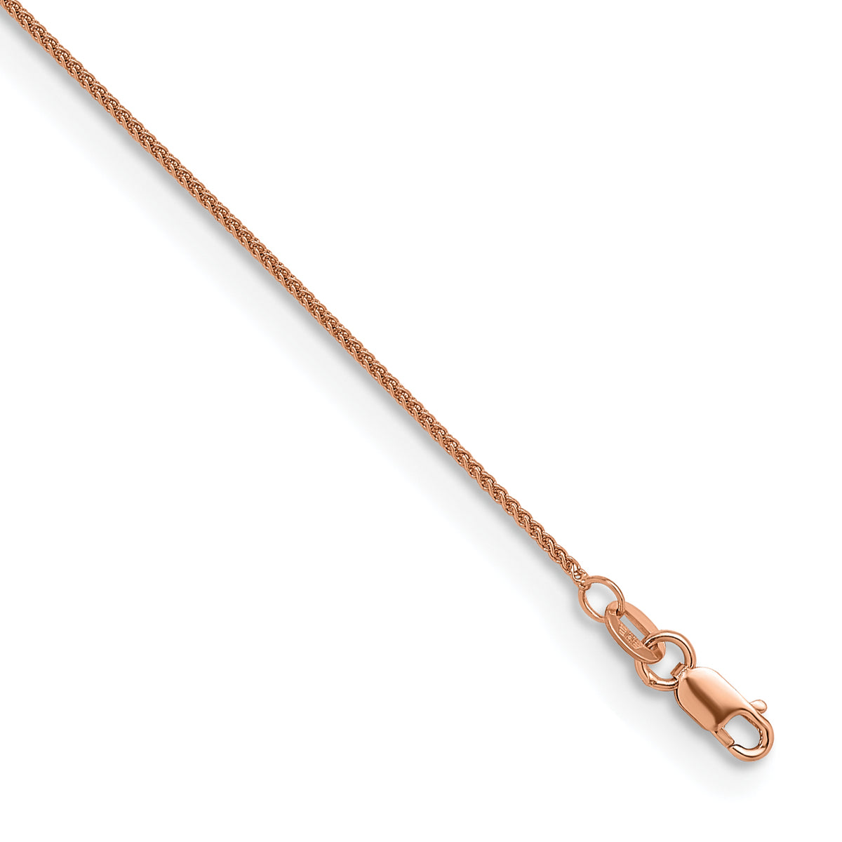 Herco Gold Solid Spiga Chain - 14k Rose Gold / 1.1 mm / 16 in