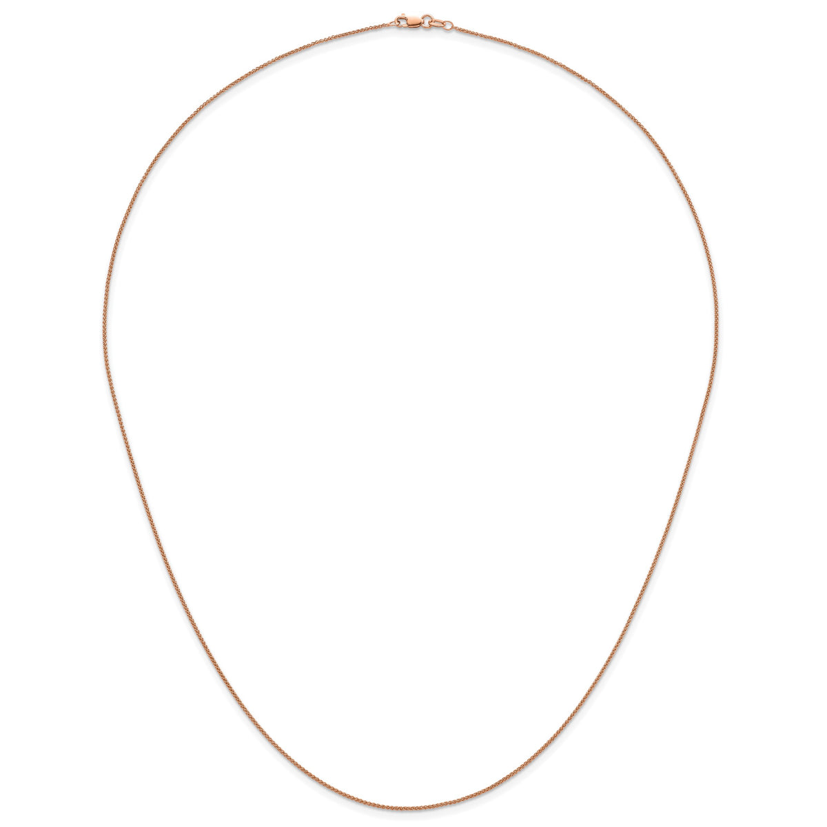 Herco Gold Solid Spiga Chain - 14k Rose Gold / 1.1 mm / 24 in
