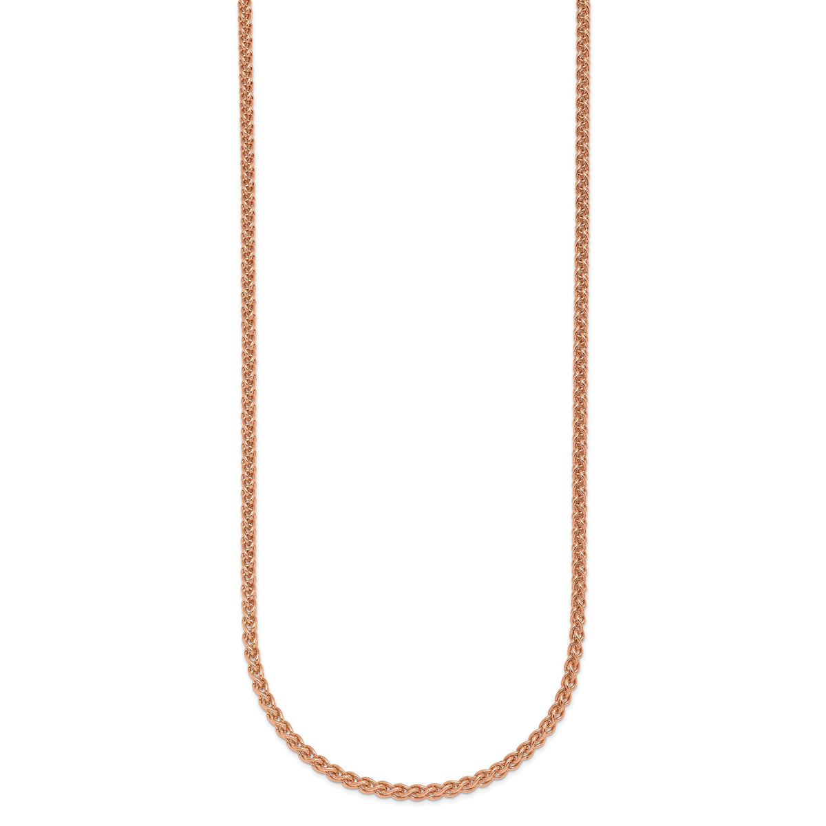 Herco Gold Solid Spiga Chain - 14k Rose Gold / 2.5 mm / 18 in