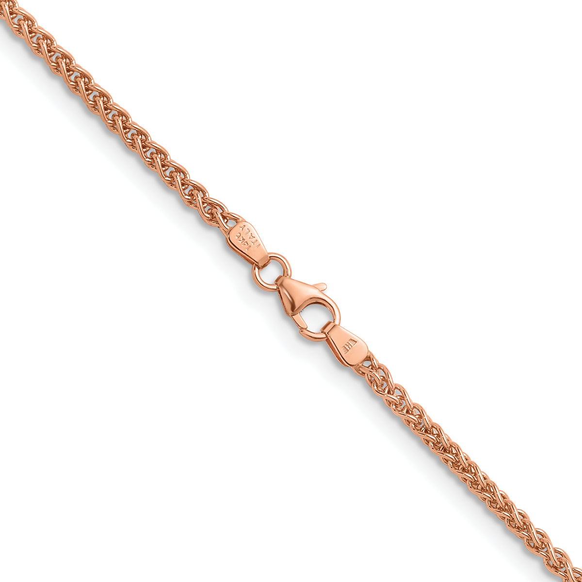 Herco Gold Solid Spiga Chain - 14k Rose Gold / 2.5 mm / 18 in