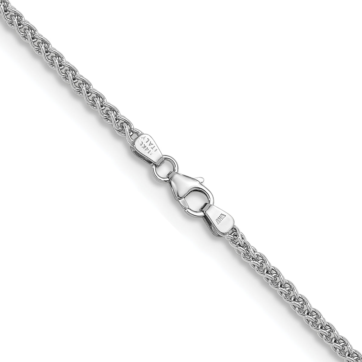 Herco Gold Solid Spiga Chain - 14k White Gold / 2.5 mm / 16 in