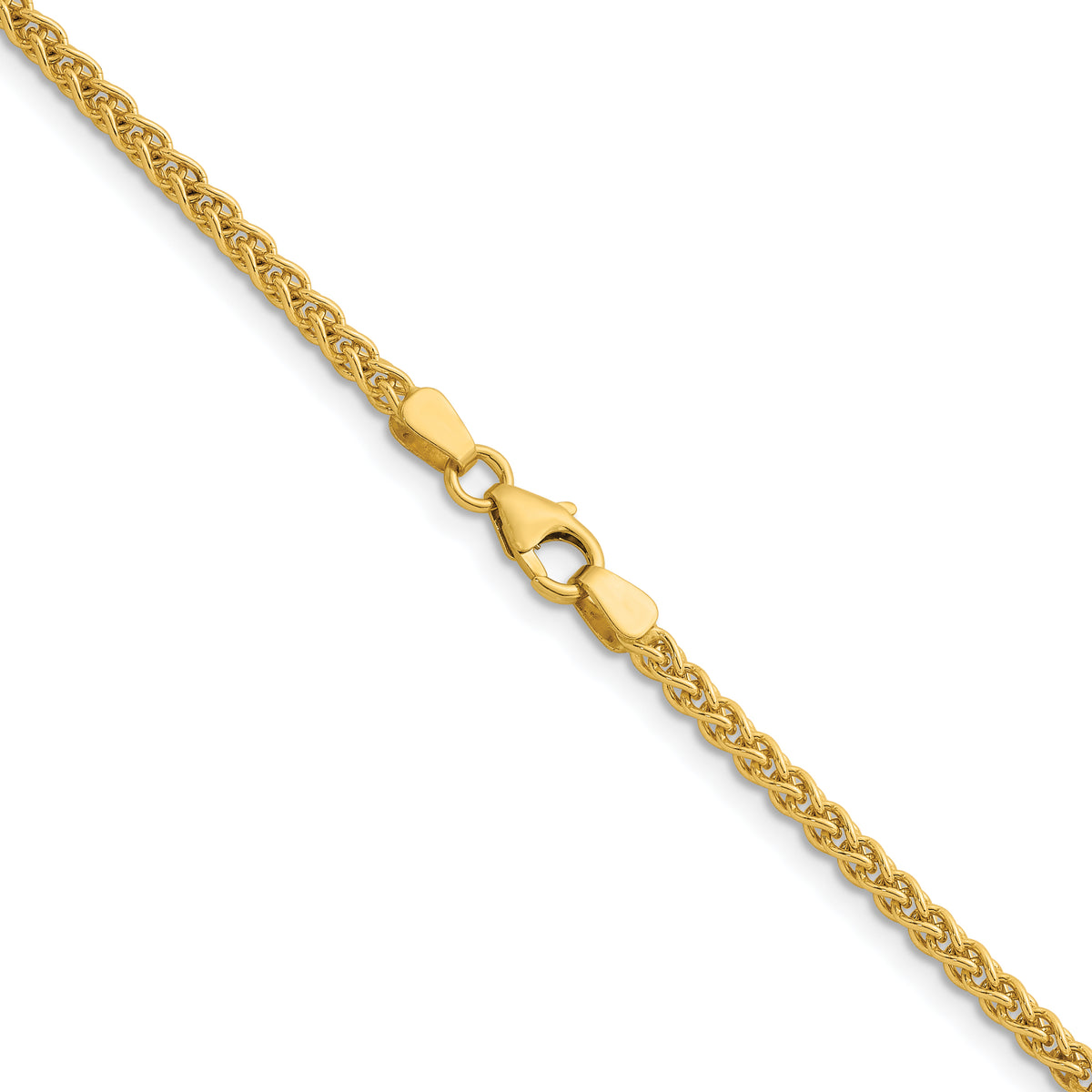 Herco Gold Solid Spiga Chain - 14k Yellow Gold / 2.5 mm / 16 in