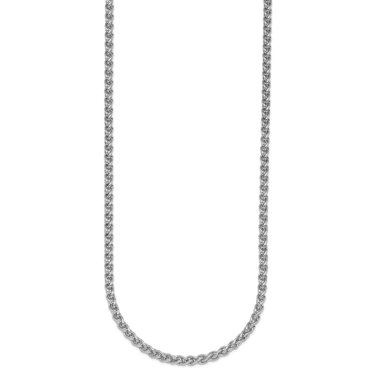 Herco Gold Solid Spiga Chain - 14k White Gold / 3.3 mm / 16 in