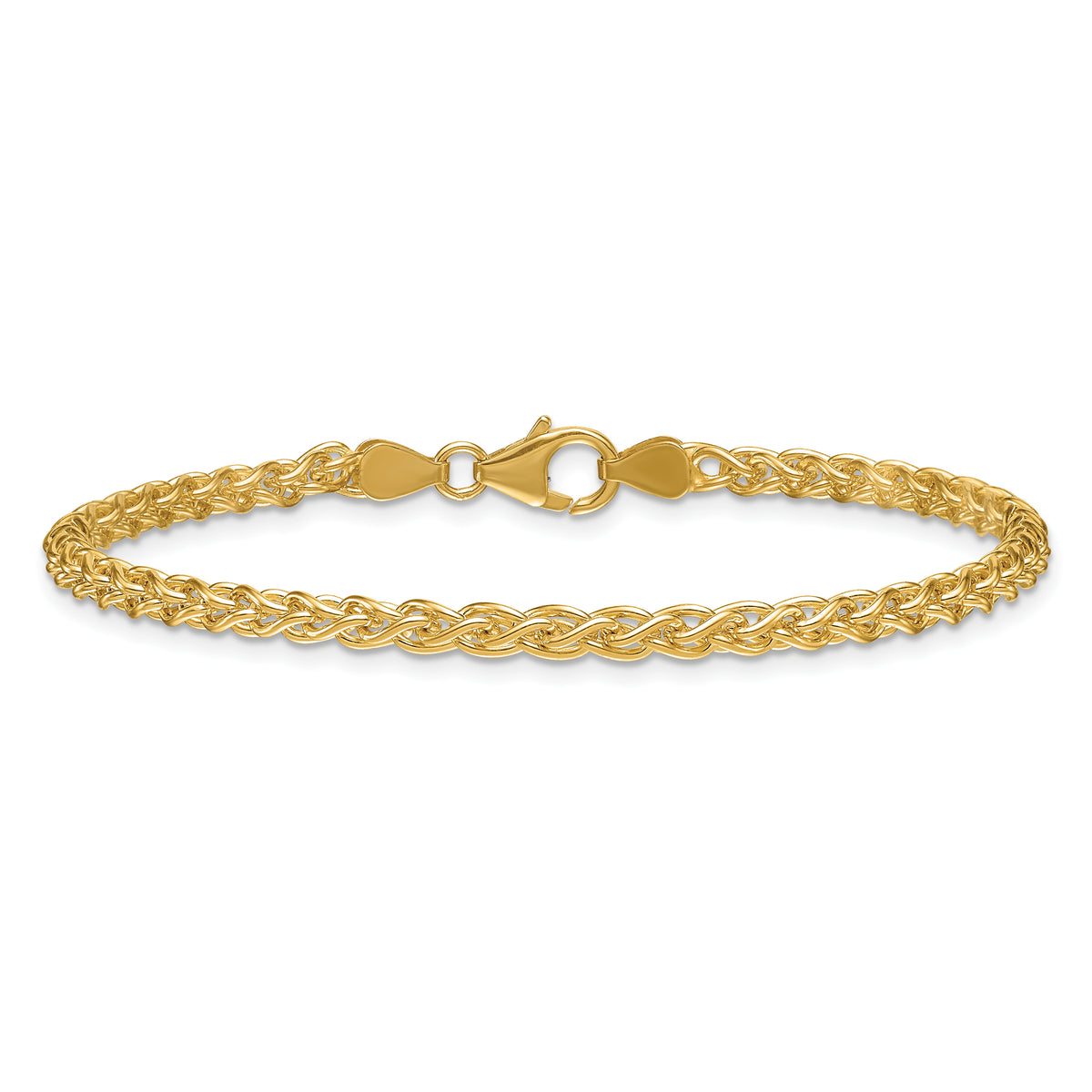 Herco Gold Solid Spiga Chain Bracelet - 14k Yellow Gold / 3.3 mm / 7.25 in