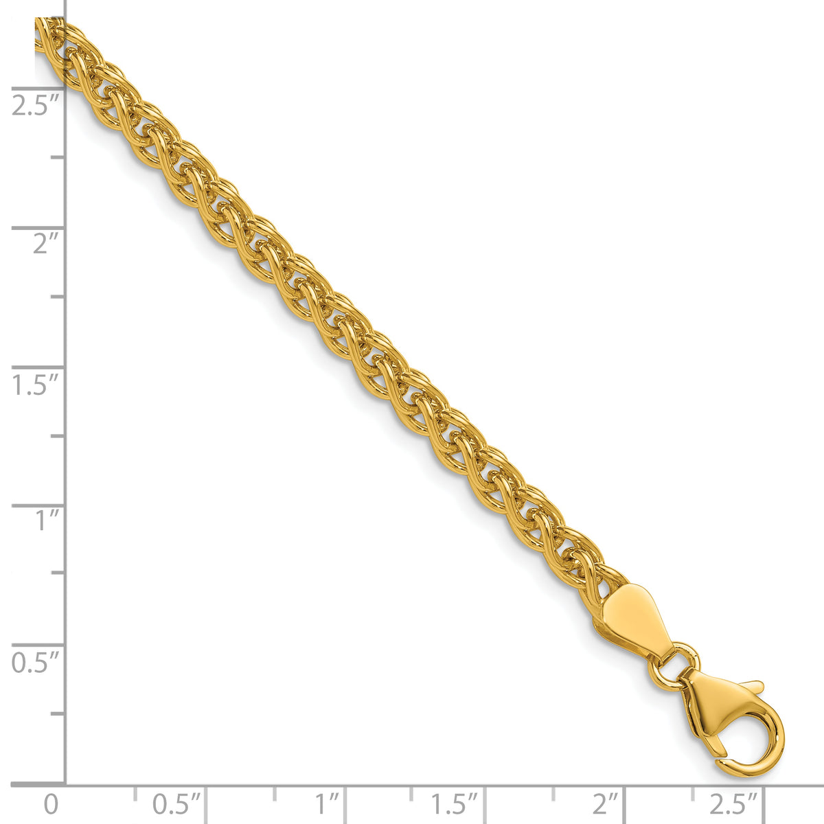 Herco Gold Solid Spiga Chain Bracelet - 14k Yellow Gold / 4.3 mm / 7.5 in