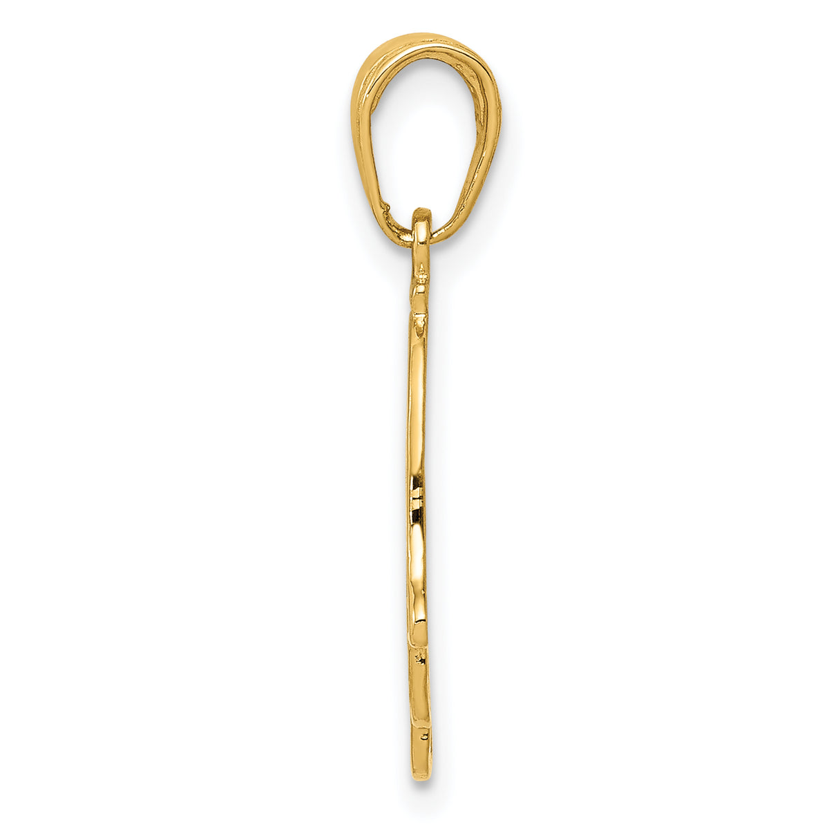 14k Yellow Gold Hamsa Pendant, 23mm, view 2