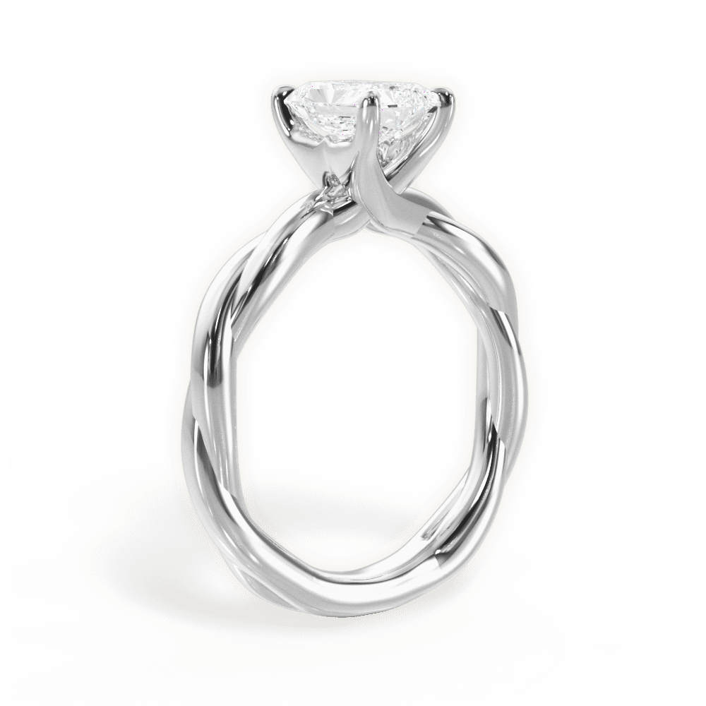 Bianca Radiant Cut Lab Grown Diamond 18Kt White Gold Engagement Ring - View 2