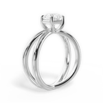 Ada Asscher Cut Lab Grown Diamond Platinum Engagement Ring - View 3