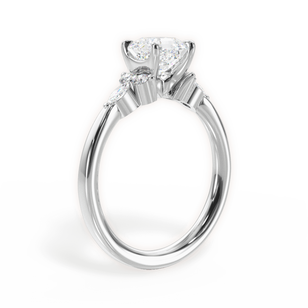 Cynthia Asscher Cut Lab Grown Diamond 18Kt White Gold Engagement Ring - View 2