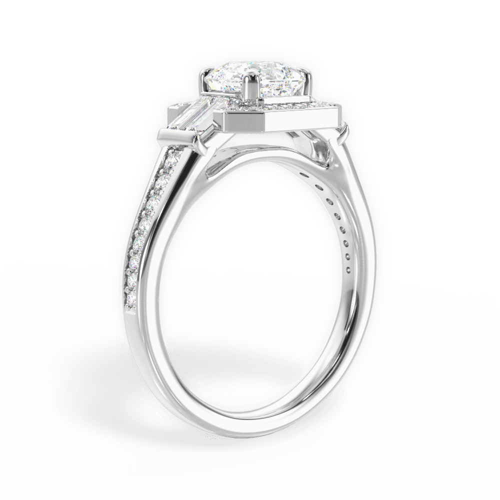Katherine Asscher Cut Lab Grown Diamond 14Kt White Gold Engagement Ring - View 3