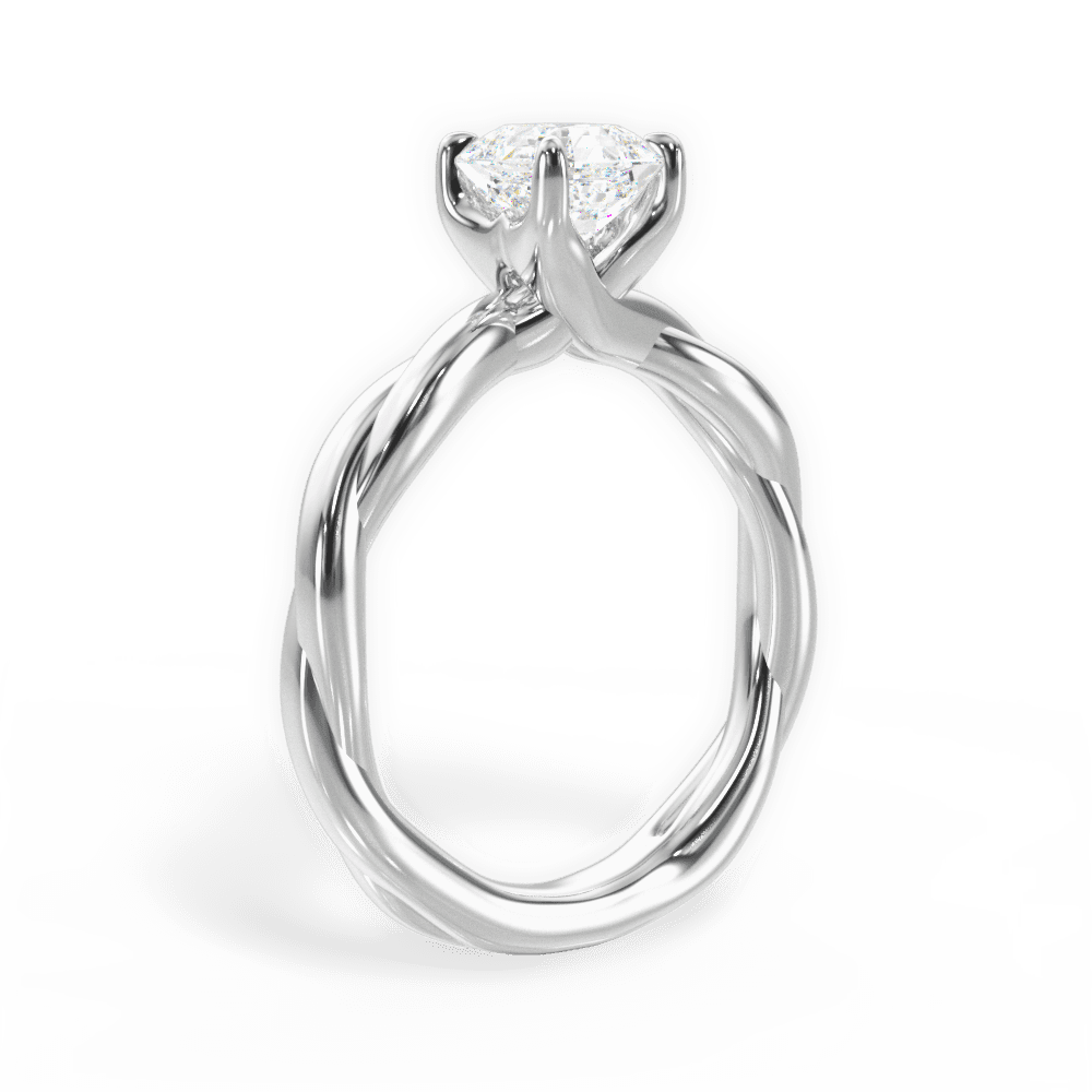 Bianca Asscher Cut Lab Grown Diamond Platinum Engagement Ring - View 2