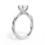 Bianca Asscher Cut Lab Grown Diamond 18Kt White Gold Engagement Ring - View 2