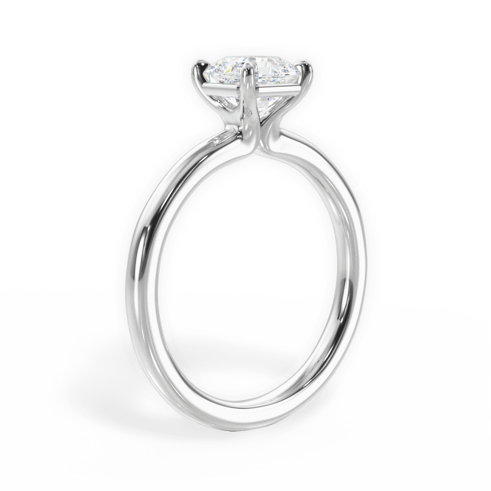 Angela Asscher Cut Lab Grown Diamond 18Kt White Gold Engagement Ring - View 4