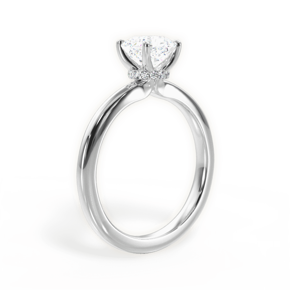Cara Asscher Cut Lab Grown Diamond 14Kt White Gold Engagement Ring - View 2