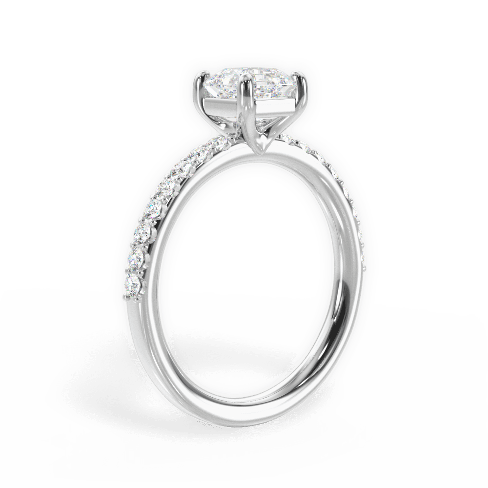 Elsie Asscher Cut Lab Grown Diamond 18Kt White Gold Engagement Ring - View 3