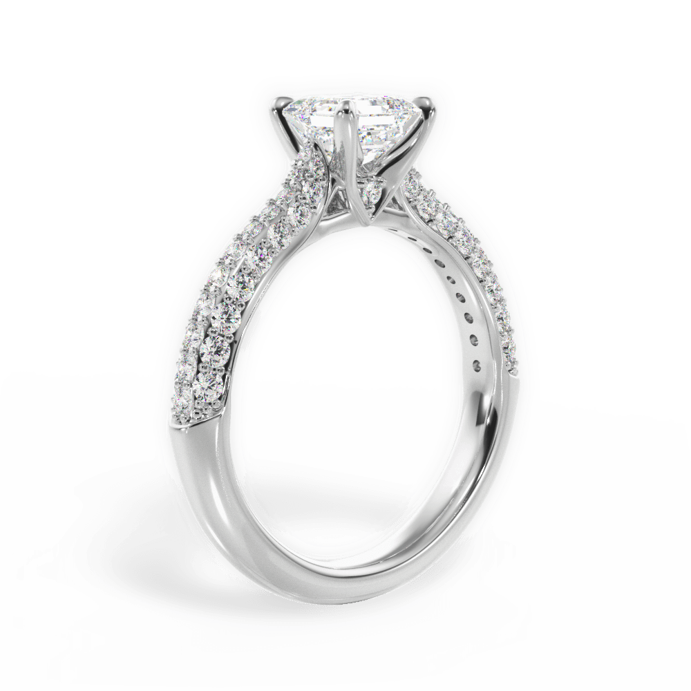 Kira Asscher Cut Lab Grown Diamond 14Kt White Gold Engagement Ring - View 4