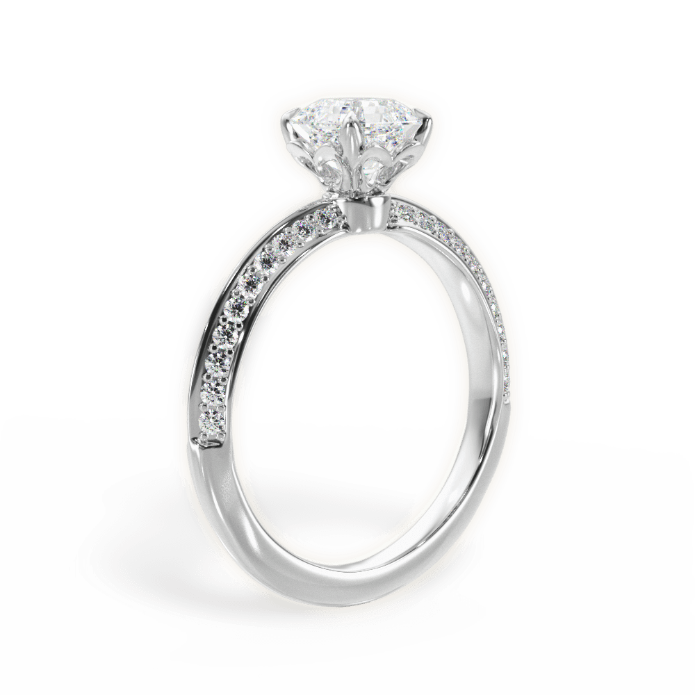 Gail Asscher Cut Lab Grown Diamond 18Kt White Gold Engagement Ring - View 2