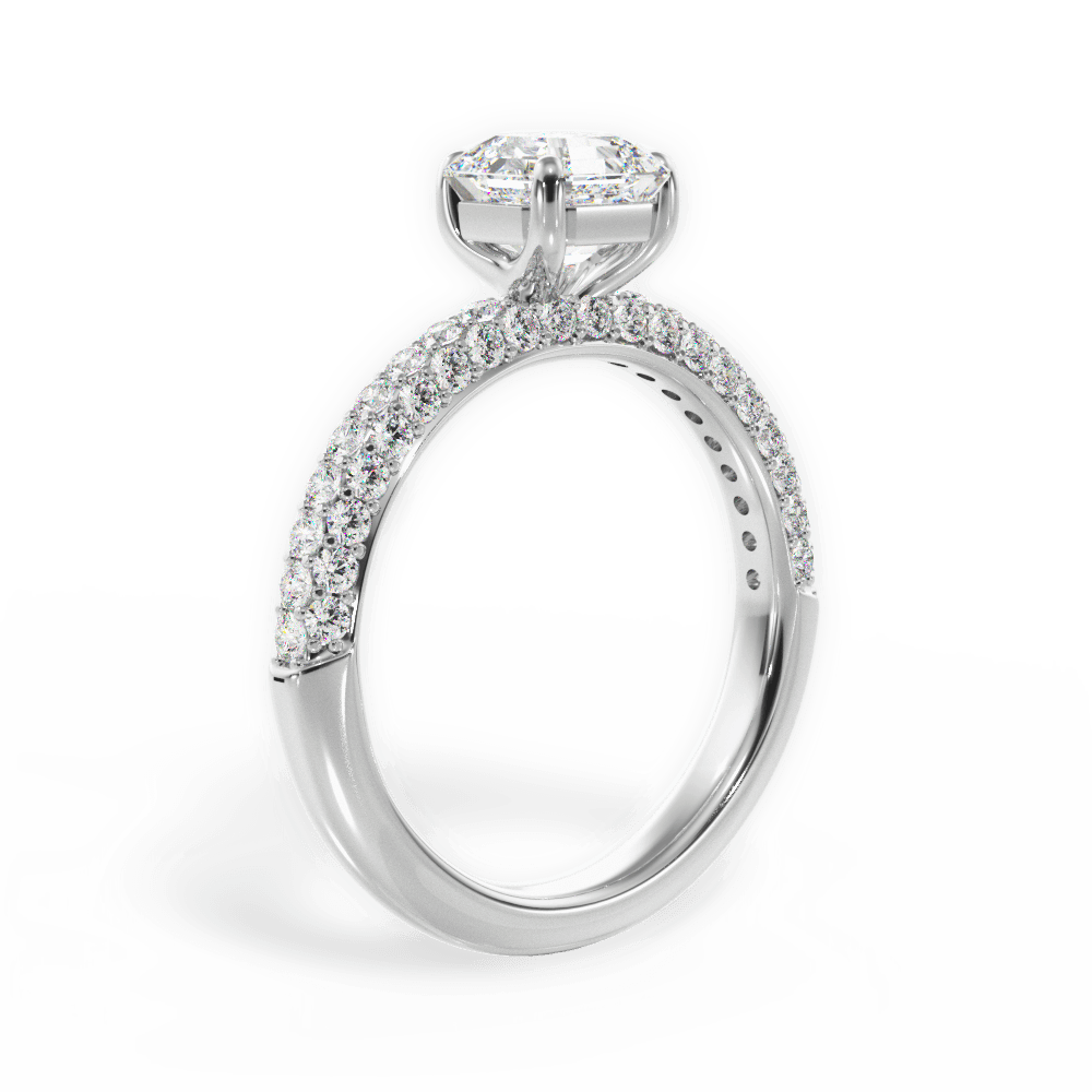 Kylie Asscher Cut Lab Grown Diamond 18Kt White Gold Engagement Ring - View 2