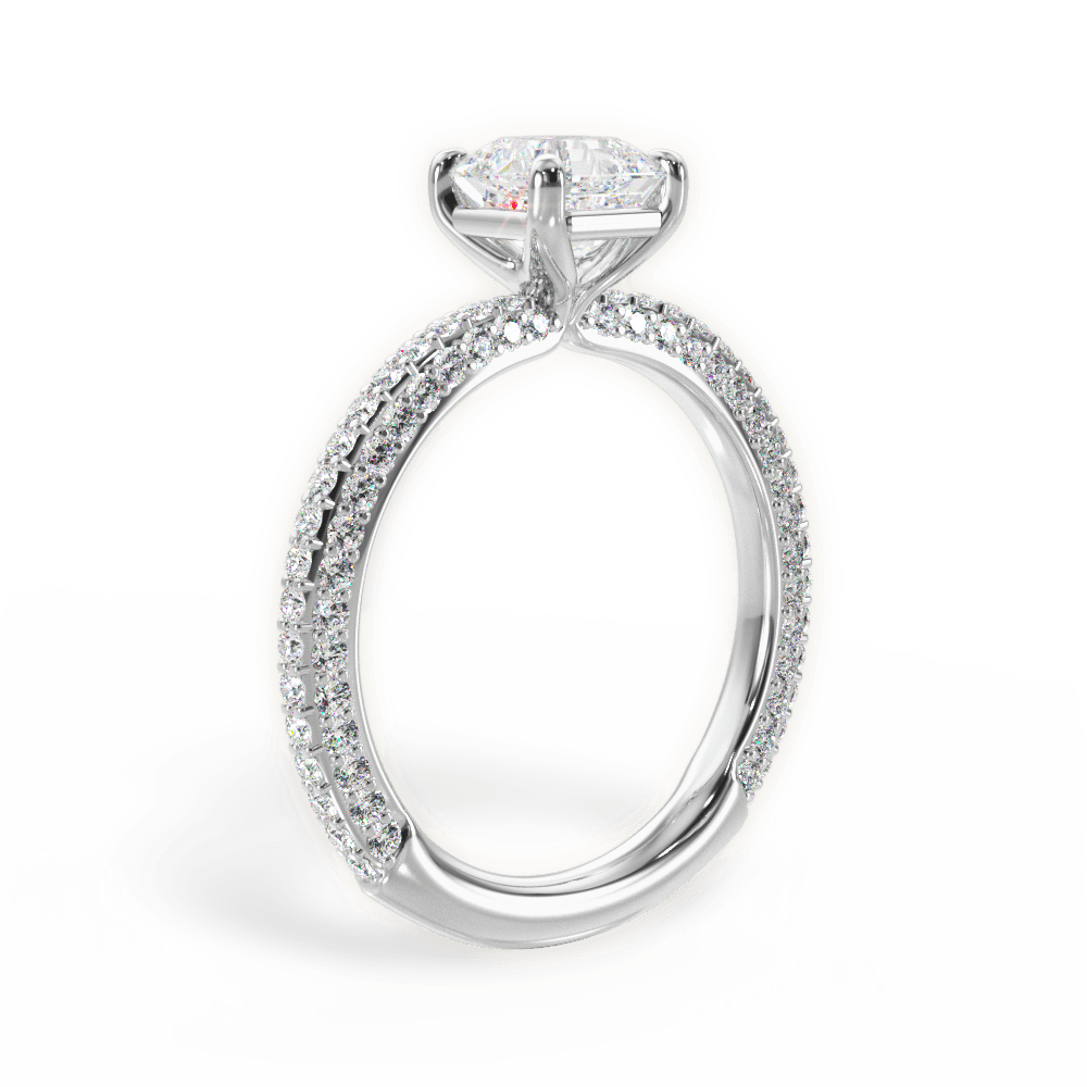 Kristen Asscher Cut Lab Grown Diamond 14Kt White Gold Engagement Ring - View 4