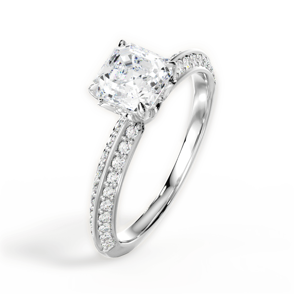 Gail Asscher Cut Lab Grown Diamond Platinum Engagement Ring - View 3