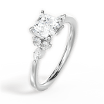 Cynthia Asscher Cut Lab Grown Diamond 14Kt White Gold Engagement Ring - View 3