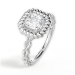 Belinda Asscher Cut Lab Grown Diamond Platinum Engagement Ring - View 3