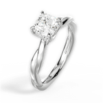 Bianca Asscher Cut Lab Grown Diamond Platinum Engagement Ring - View 3