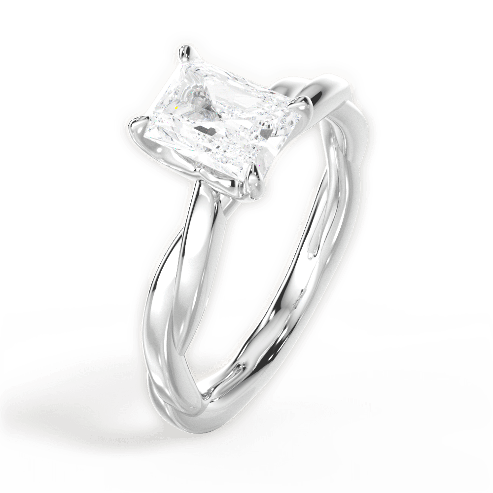 Bianca Radiant Cut Lab Grown Diamond 14Kt White Gold Engagement Ring - View 3