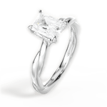 Bianca Radiant Cut Lab Grown Diamond 18Kt White Gold Engagement Ring - View 3