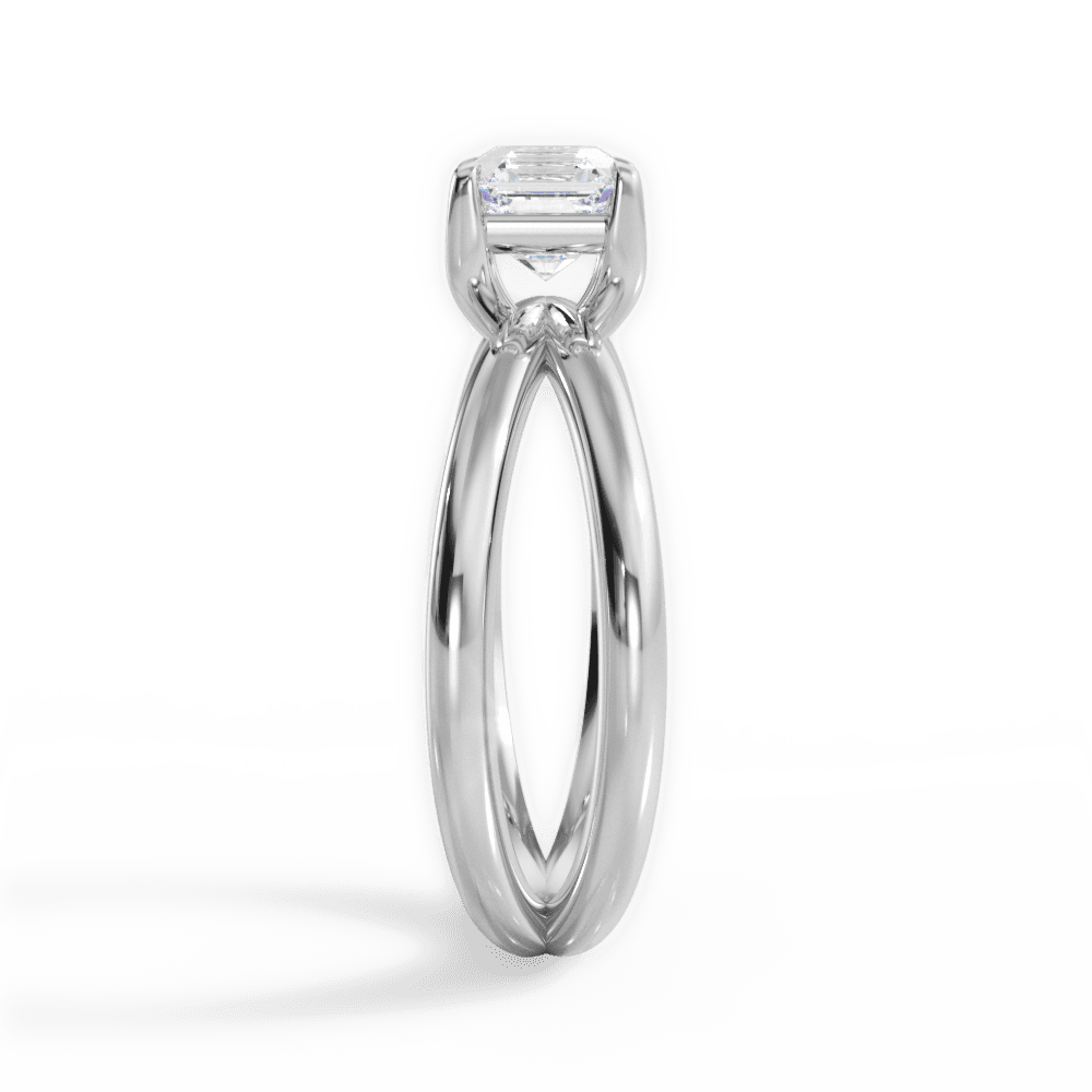 Ada Asscher Cut Lab Grown Diamond Platinum Engagement Ring - View 4