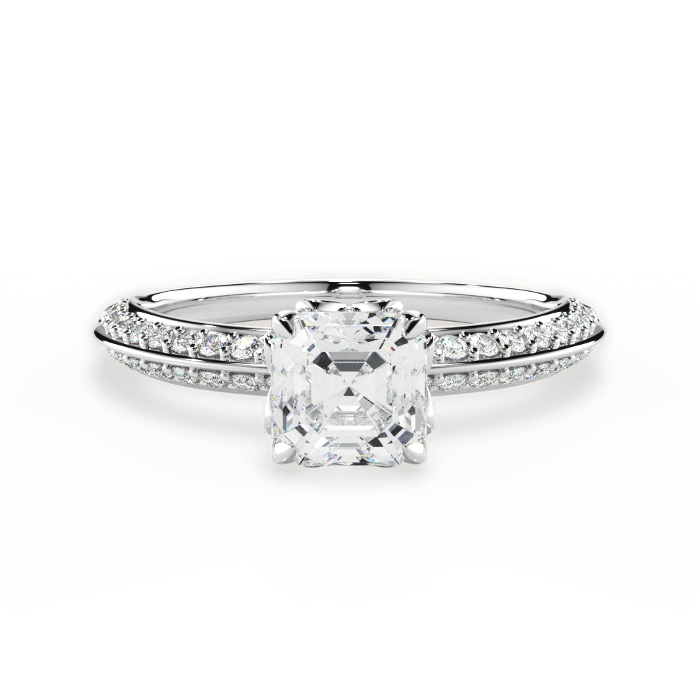 Gail Asscher Cut Lab Grown Diamond Platinum Engagement Ring