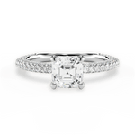 Kristen Asscher Cut Lab Grown Diamond Platinum Engagement Ring