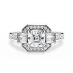 Katherine Asscher Cut Lab Grown Diamond Platinum Engagement Ring